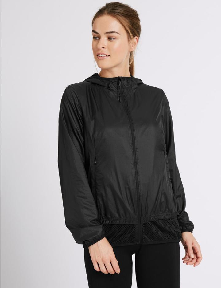 Marks & Spencer Hooded Windbreaker Jacket Black