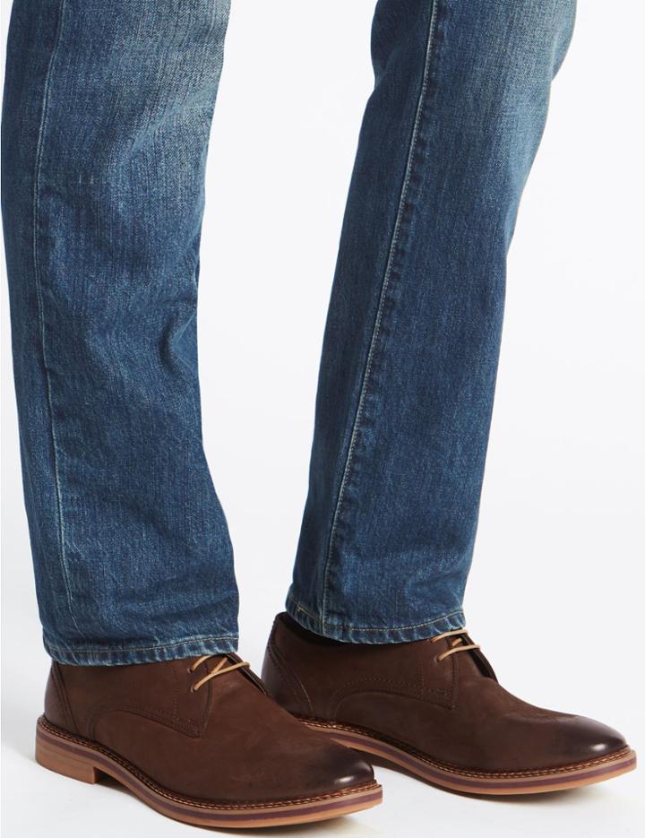 Marks & Spencer Suede Lace-up Gibson Shoes Brown