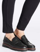 Marks & Spencer Wide Fit Cleat Sole Loafers Black