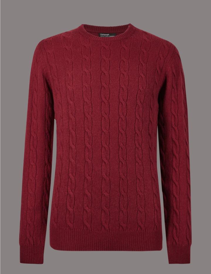 Marks & Spencer Merino Cashmere Jumper Burgundy