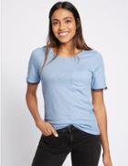 Marks & Spencer Cotton Rich Ruffle Sleeve T-shirt Chambray