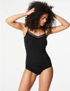 Marks & Spencer Lace Neck Strappy Vest With Cool Comfort&trade; Black