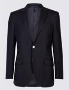 Marks & Spencer Textured Regular Fit Jacket Navy
