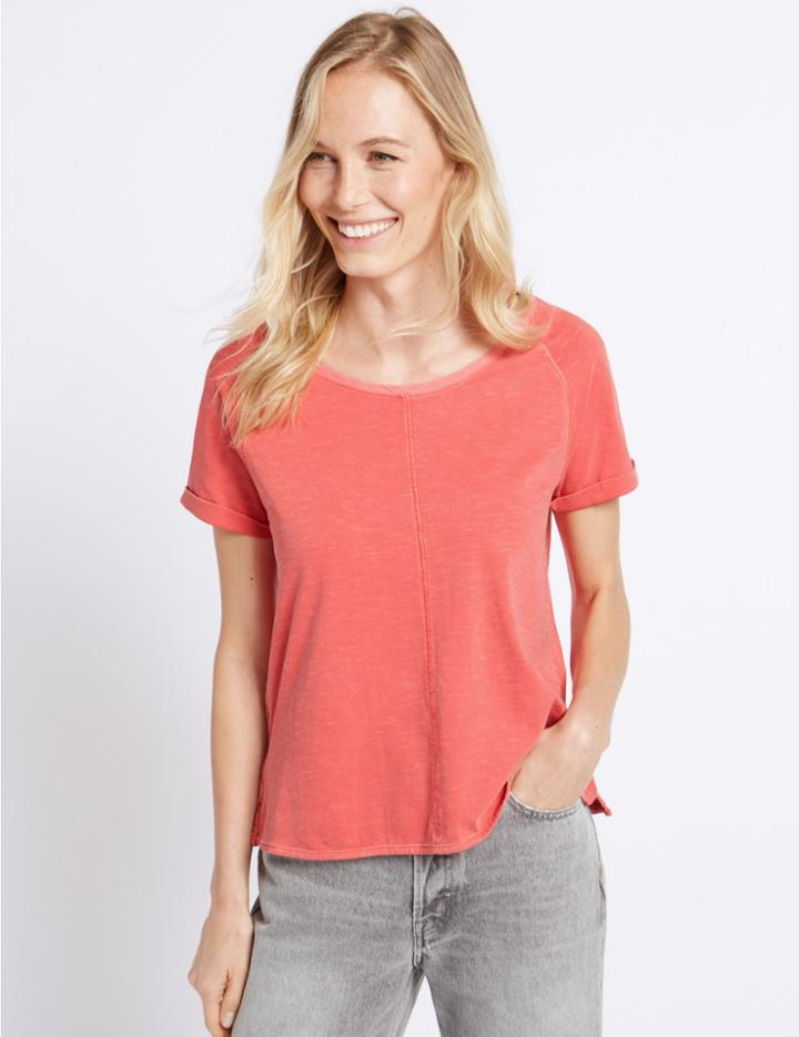 Marks & Spencer Pure Cotton Round Neck Short Sleeve T-shirt Red