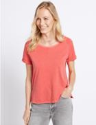 Marks & Spencer Pure Cotton Round Neck Short Sleeve T-shirt Red