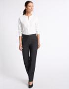 Marks & Spencer Twill Straight Leg Trousers Charcoal Mix