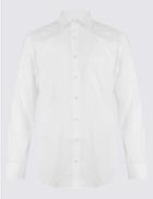Marks & Spencer Cotton Rich Easy To Iron Shirt With Pocket White