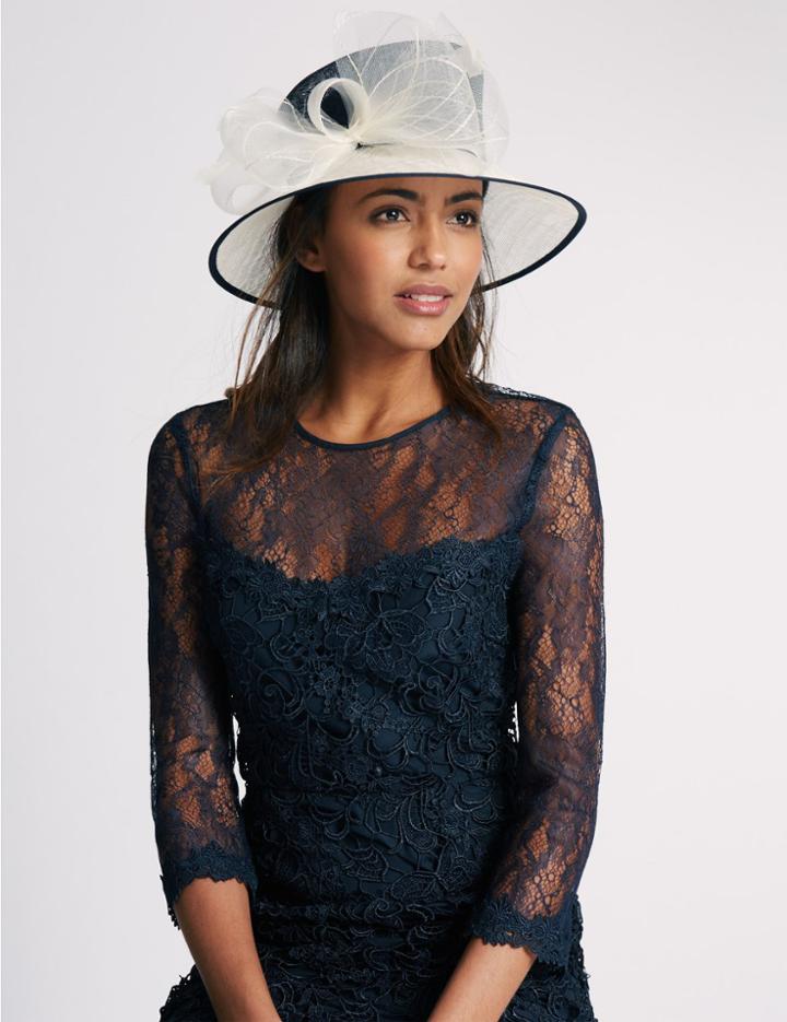 Marks & Spencer Smart Bow Hat Navy Mix