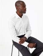 Marks & Spencer English Cotton Tailored Fit Easy To Iron Shirt White