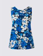Marks & Spencer Pure Cotton Floral Print Vest Top Blue Mix