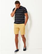 Marks & Spencer Cotton Rich Chino Shorts With Stretch Ochre