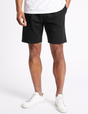 Marks & Spencer Elastic Waist Sweat Shorts Black