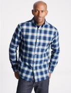 Marks & Spencer Pure Cotton Checked Shirt Dark Teal