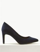 Marks & Spencer Wide Fit Stiletto Heel Pointed Court Shoes Navy
