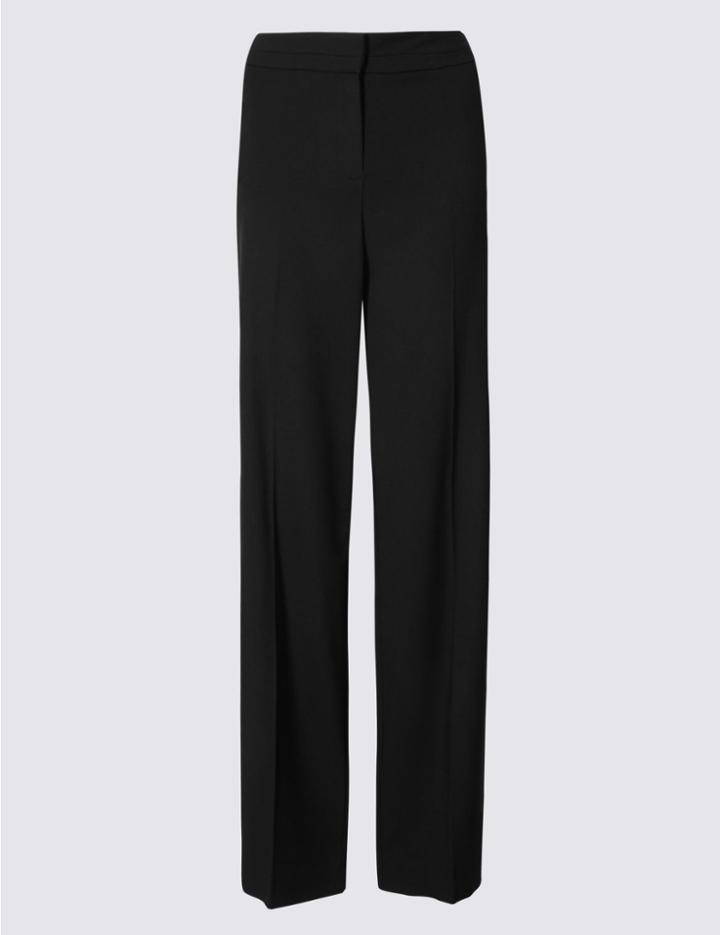 Marks & Spencer Panel Detail Wide Leg Trousers Black