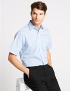 Marks & Spencer 3 Pack Short Sleeve Regular Fit Shirts Blue