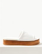 Marks & Spencer Leather Flatform Mule Sandals White