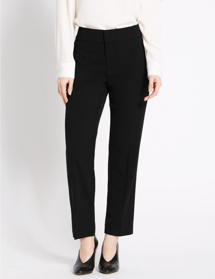 Marks & Spencer Petite Slim Leg Trousers Red