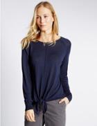 Marks & Spencer Tie Front Jumper Navy