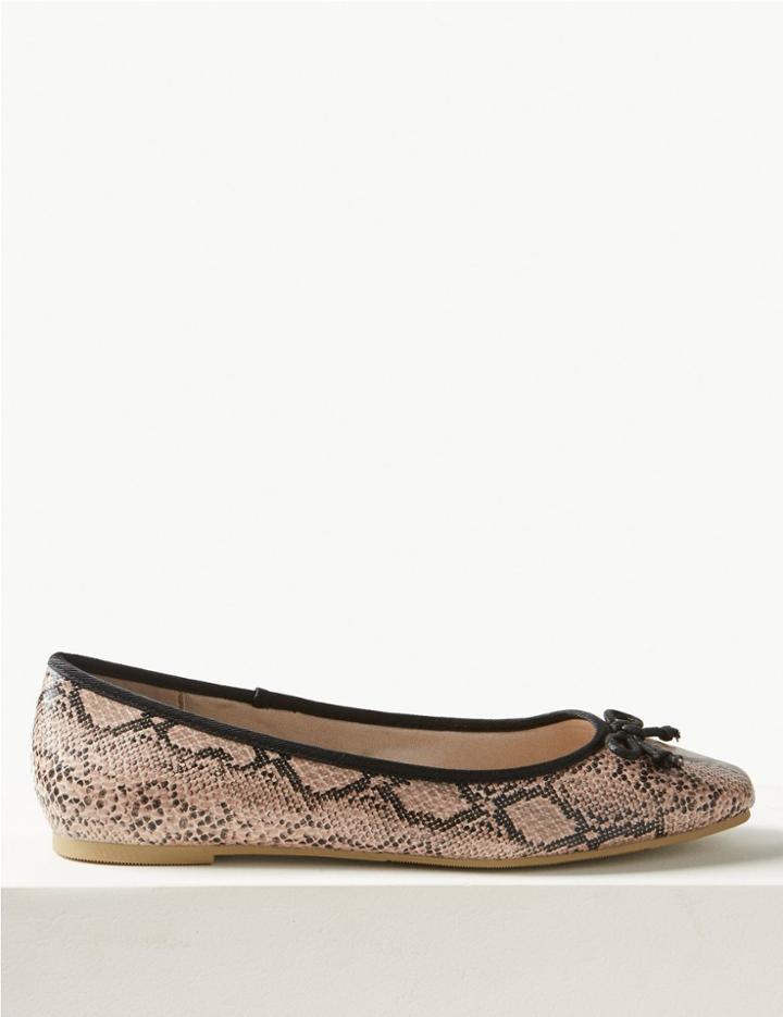 Marks & Spencer Bow Ballerina Pumps Neutral