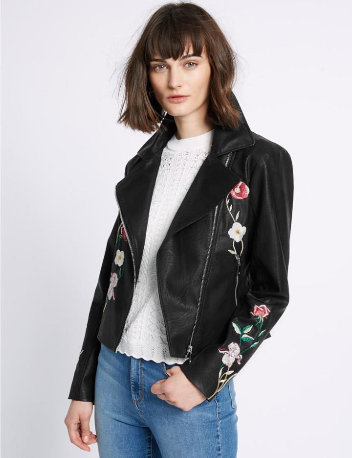 Marks & Spencer Embroidered Jacket Black
