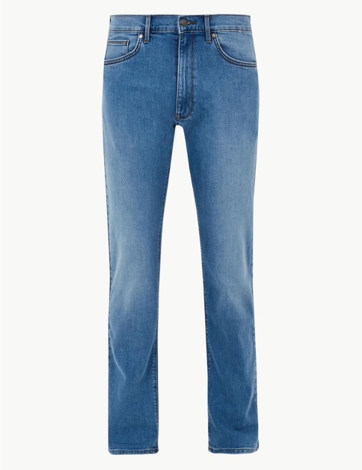 Marks & Spencer Straight Fit Stretch Jeans Light Denim