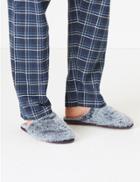 Marks & Spencer Fluffy Mule Slippers Blue Mix