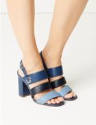 Marks & Spencer Wide Fit Multi Strap Slingback Sandals Blue Mix