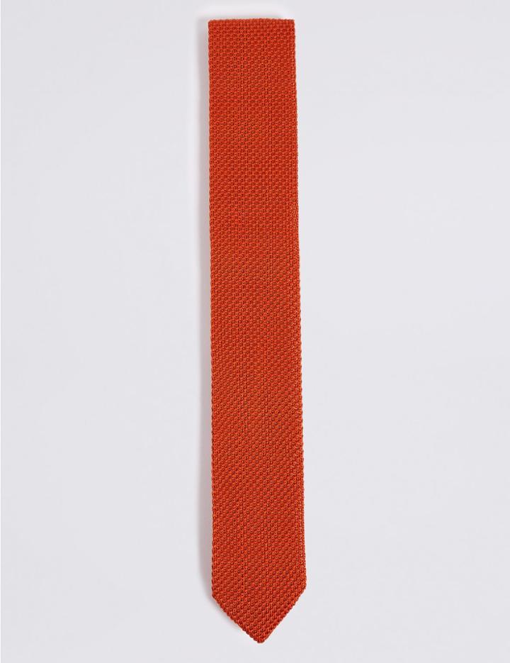 Marks & Spencer Knitted Tie Bright Orange