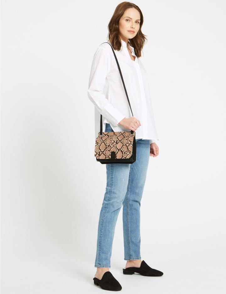 Marks & Spencer Faux Leather Two Part Cross Body Bag Natural Mix