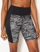 Marks & Spencer Monochrome Print Cropped Swim Shorts Black Mix