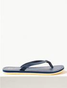 Marks & Spencer Open Toe Stripe Base Flip-flops Sandals Navy Mix