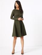 Marks & Spencer Empire Seam Fit & Flare Dress Fern Green
