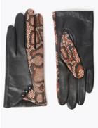 Marks & Spencer Leather Snake Print Gloves Natural