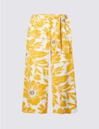 Marks & Spencer Floral Print Cropped Culottes Yellow Mix