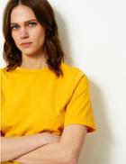 Marks & Spencer Pure Cotton Straight Fit T-shirt Yellow