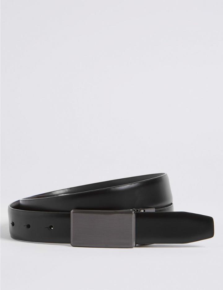 Marks & Spencer Plaque Reversible Belt Black/brown