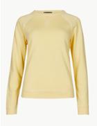 Marks & Spencer Pure Cotton Long Sleeve Sweatshirt Yellow
