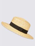 Marks & Spencer Boater Summer Hat Natural Mix