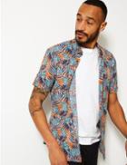 Marks & Spencer Cotton Rich Printed Shirt Rust Mix