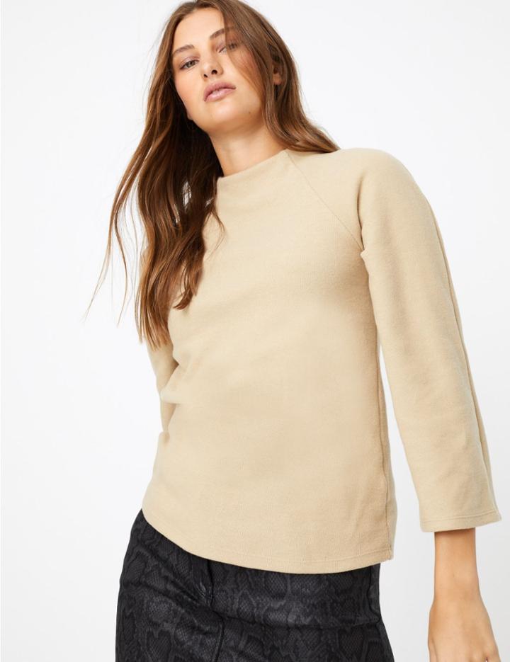 Marks & Spencer 3/4 Sleeve Sweatshirt Coffee