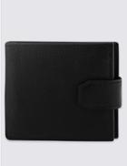 Marks & Spencer Leather Coin Id Tab Wallet With Cardsafe&trade; Black