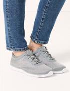 Marks & Spencer Wide Fit Lace-up Trainers Silver