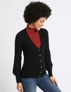 Marks & Spencer V-neck Long Sleeve Cardigan Black