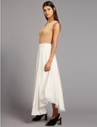 Marks & Spencer Tie Side A-line Midi Skirt Soft White