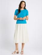 Marks & Spencer Burnout A-line Midi Skirt Winter White