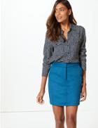 Marks & Spencer Wool Blend A-line Mini Skirt Dark Marine