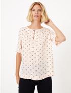 Marks & Spencer Printed Button Detail Top Pale Pink Mix