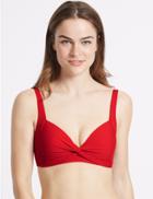 Marks & Spencer Twisted Plunge Bikini Top Red