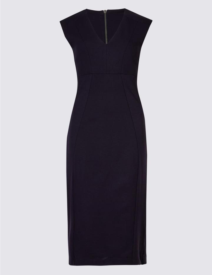 Marks & Spencer V-neck Bodycon Dress Navy